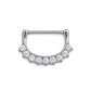 14g Nine Crystal Steel Nipple Clicker