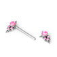 Opal and Bead Clusters Titanium Nipple Barbell in Dark Lapis opal color