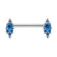 Tilum 14g 5/8” Jewel and Bead Clusters Titanium Nipple Barbell — Price Per 1