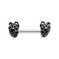 14g 1/2” PVD Black Anatomical Hearts Steel Nipple Barbell — Price Per 1
