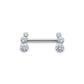 Tilum 14g 9/16” Crystal Jewel Bend Threadless Nipple Barbell