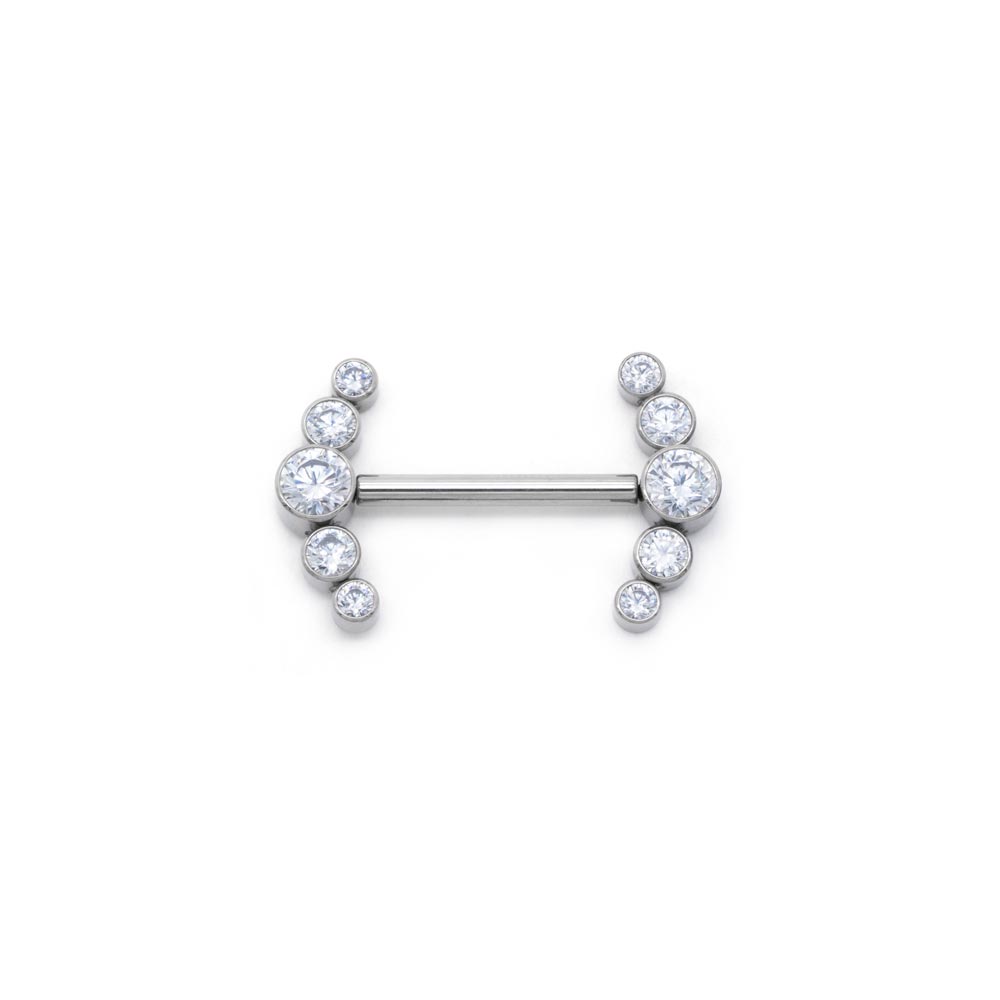 Tilum 14g 9/16” Crystal Jewel Arrow Titanium Threadless Nipple Barbell