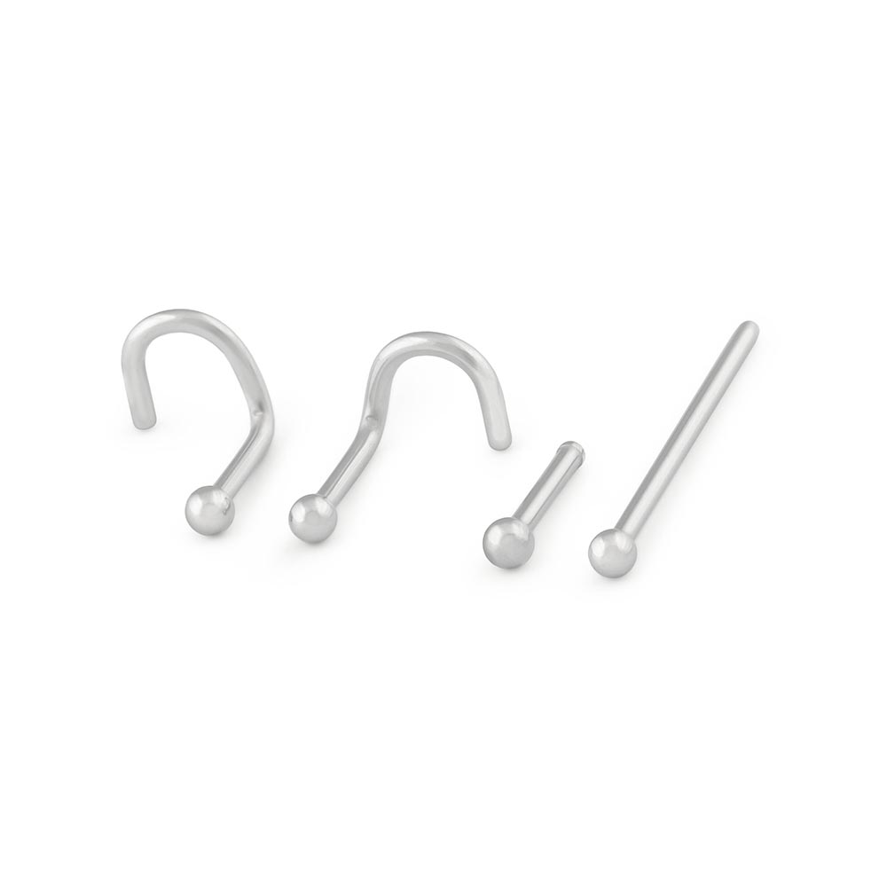 18g Steel Ball Nostril Jewelry — Style Options