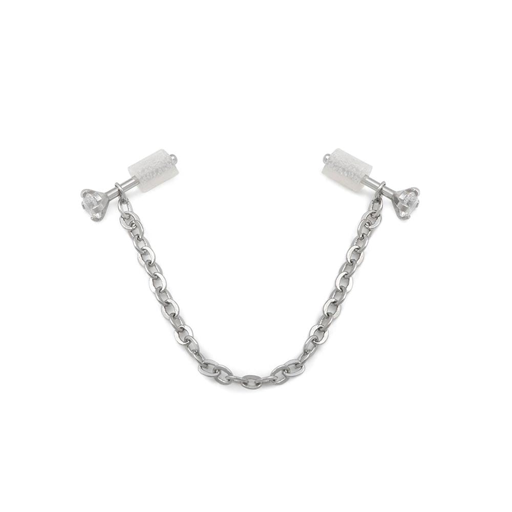 20g 1/4” Crystal Nose Bone Jewelry Set — One Pair with Chain Plus Two Studs