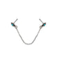 20g 1/4” Teal Opal Star Nose Bones with Chain