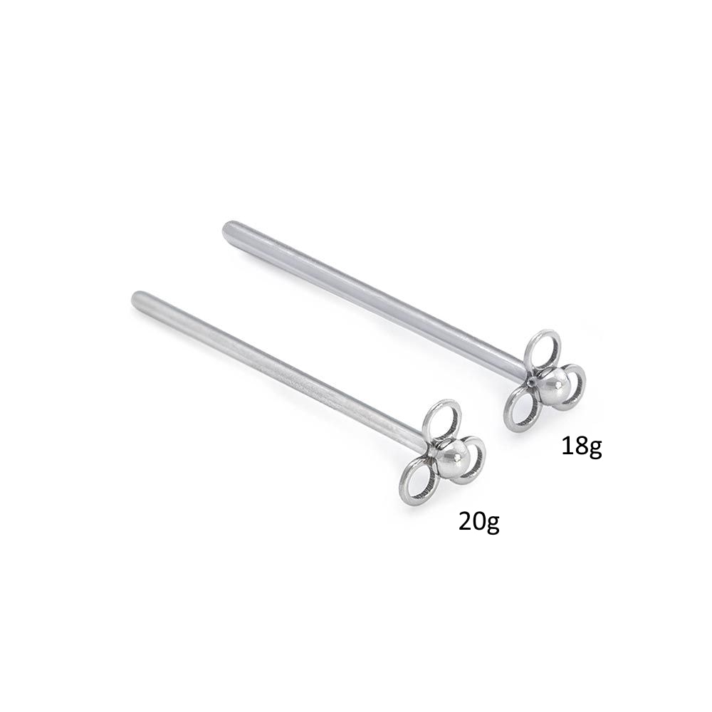 18g 3/4” Trinity Loop Fishtail Titanium Nostril Jewelry (Main)