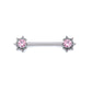 14g 5/8” Micron Bead Cluster Titanium Jewel Nipple Barbell — Price Per 1 (Pink)