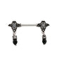 14g 1/2" Gothic Black Stone Dangle Nipple Barbell — Price Per 1