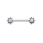 14g 5/8” Micron Bead Cluster Titanium Opal Nipple Barbell — Price Per 1 (White)