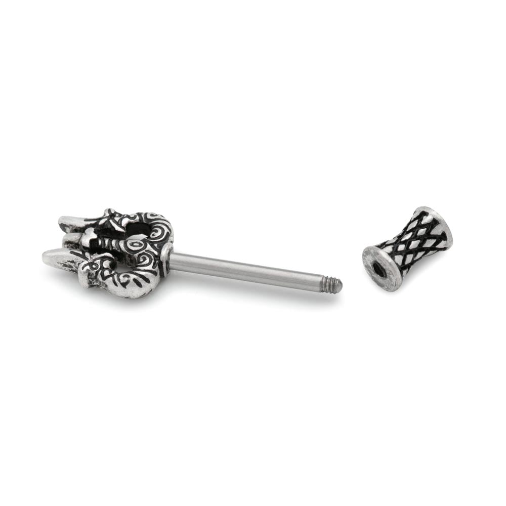 14g 1/2" Poseidon's Trident Nipple Barbell — Price Per 1