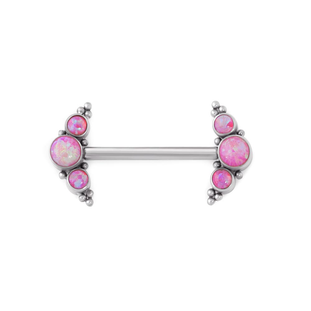 14g 15mm Internal Opal Arrow Titanium Nipple Barbell — Price Per 1 (threads)