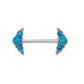14g 15mm Internal Opal Arrow Titanium Nipple Barbell — Price Per 1 (pink)