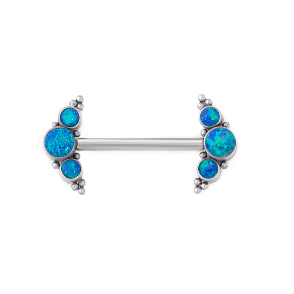 14g 15mm Internal Opal Arrow Titanium Nipple Barbell — Price Per 1 (pink)