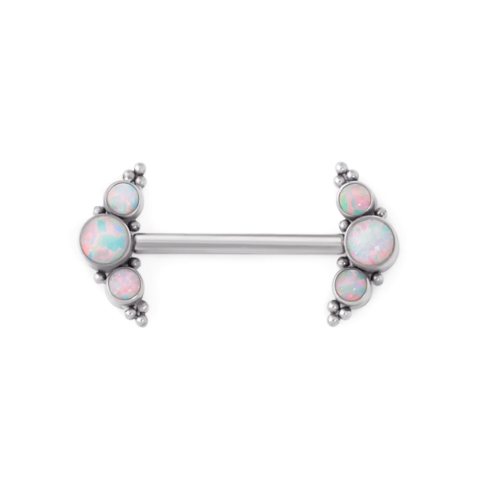 14g 15mm Internal Opal Arrow Titanium Nipple Barbell — Price Per 1 (blue)