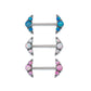Tilum 14g 15mm Internal Opal Arrow Titanium Nipple Barbell - Price Per 1