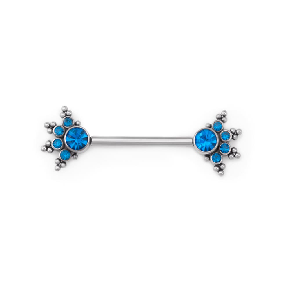 14g Jewel Burst Titanium Nipple Barbell — Price Per 1 (threads)