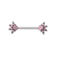 14g Jewel Burst Titanium Nipple Barbell — Price Per 1 (blue)