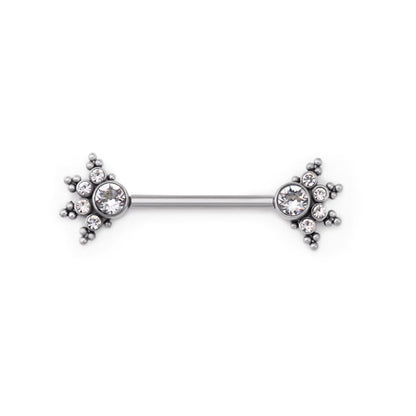14g Jewel Burst Titanium Nipple Barbell — Price Per 1 (pink)