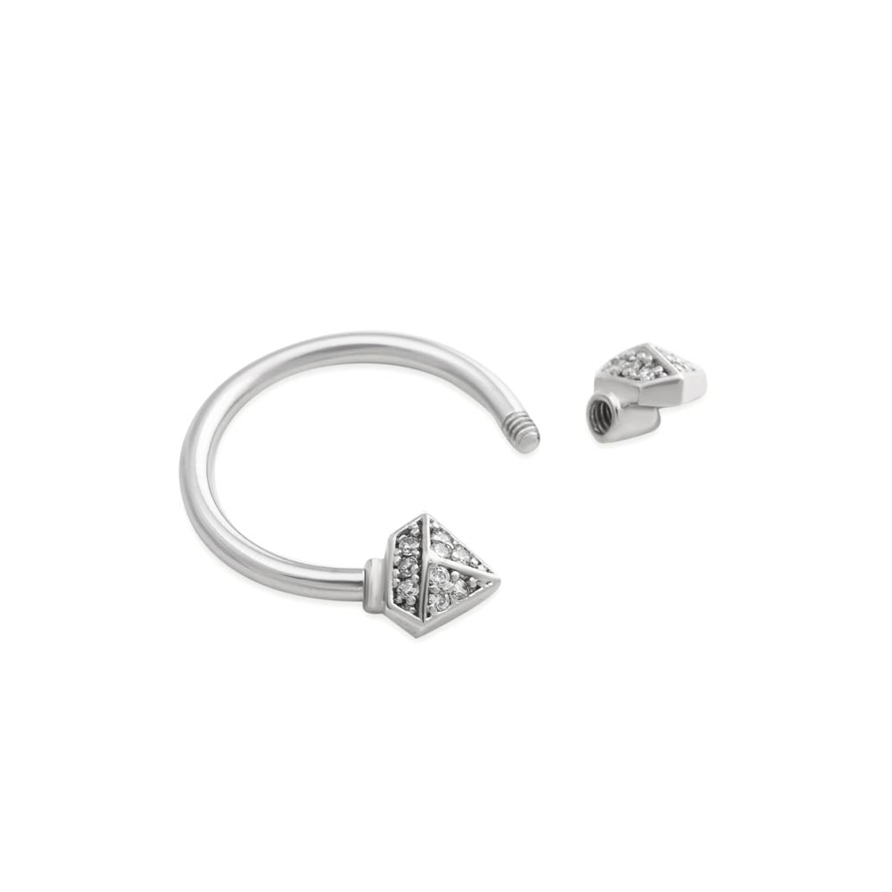 14G Versed CZ Nipple Ring Barbell 14G Versed CZ Nipple Ring Barbell