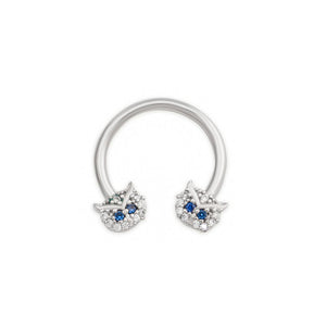 14g 1/2” Blinged Owl Circular Nipple Barbell — Price Per 1 - Painful Pleasures