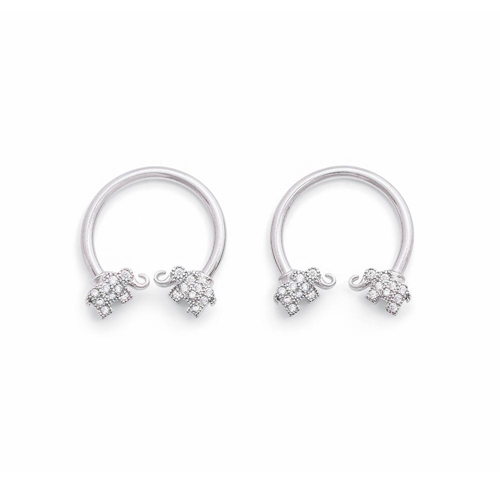 14g 1/2” Square Jeweled Elephant Circular Barbell — Price Per 1 (threading)