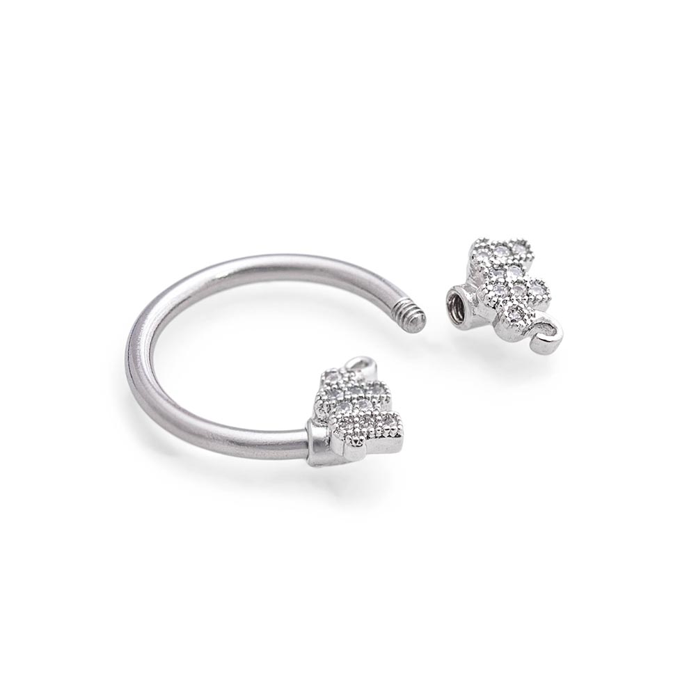 14g 1/2” Square Jeweled Elephant Circular Barbell — Price Per 1