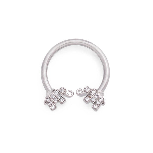 14g 1/2” Square Jeweled Elephant Circular Barbell — Price Per 1