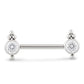 Tilum 14g 9/16" Threadless Beaded Jewel Titanium Nipple Barbell — Price Per 1