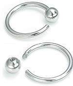 14g Steel Screw On Captive Bead Ring — Price Per 1