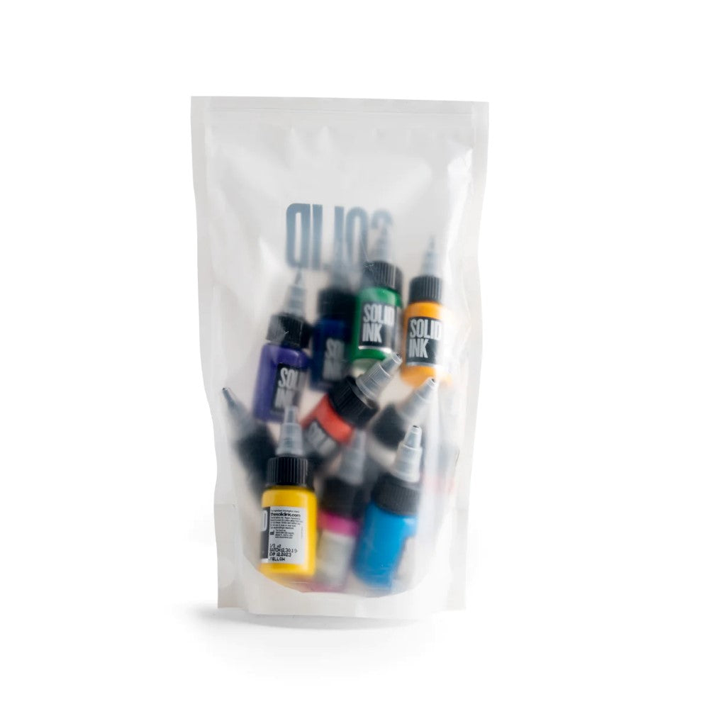 12 Color Mini Travel Set — Solid Ink — 1/2oz Bottles