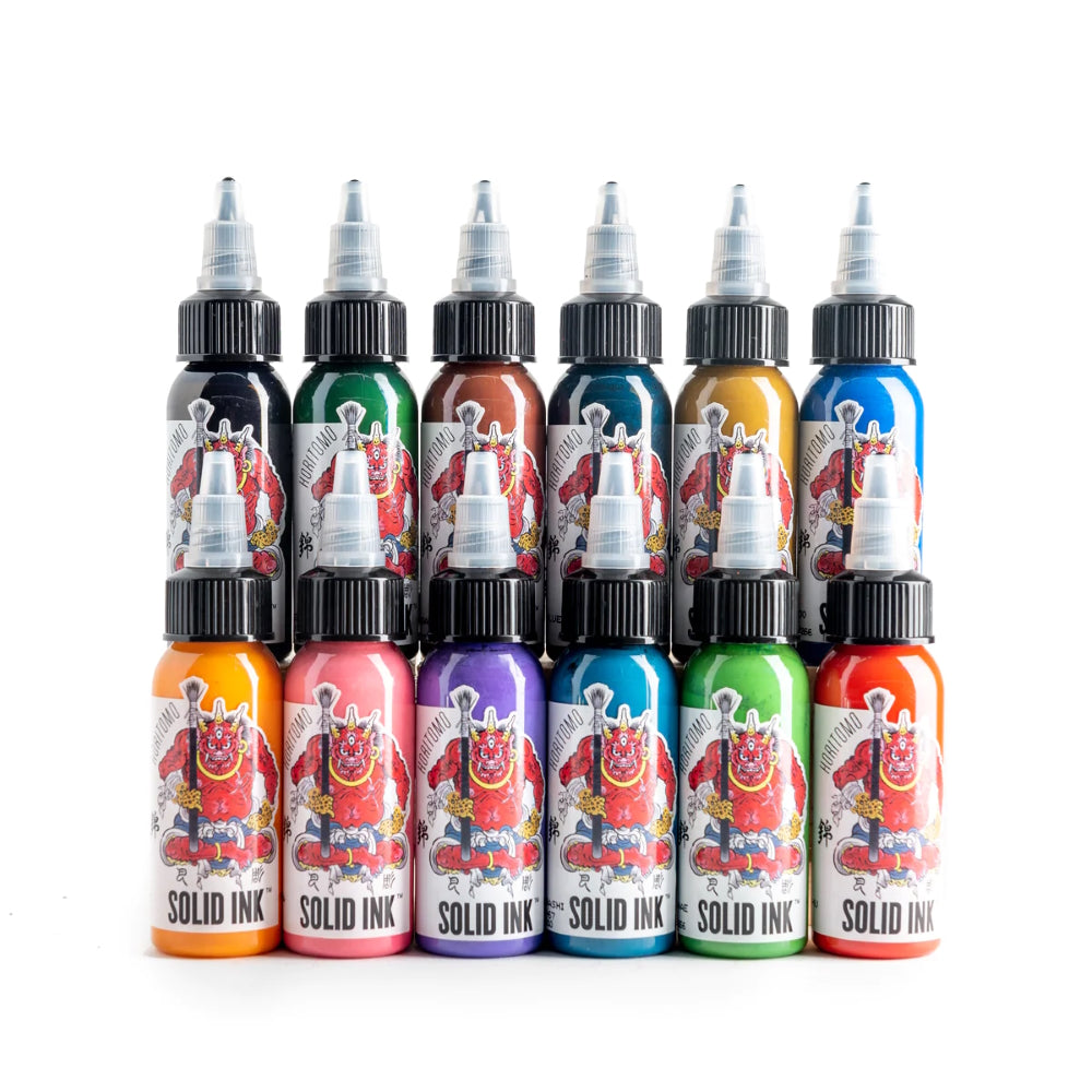 Horitomo 12 Color Set — Solid Ink — 1oz Bottles