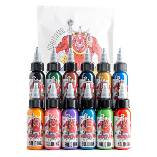 Horitomo 12 Color Set — Solid Ink — 1oz Bottles