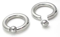 6g Stainless Steel Captive Bead Ring with Pop Fit Ball