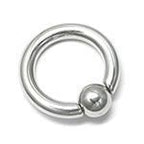 6g Stainless Steel Captive Bead Ring with Snap Fit and Tension Ball - Painful Pleasures