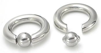 0g Stainless Steel Captive Bead Ring with Pop Fit Ball