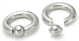 2g Stainless Steel Captive Bead Ring with Pop Fit Ball - Painful Pleasures