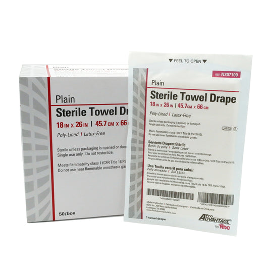Sterile Drape Sheets White — 18" x 26" — Box of 50