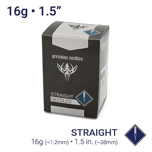 16g Sterilized 1.5" Body Piercing Needles — Box of 100
