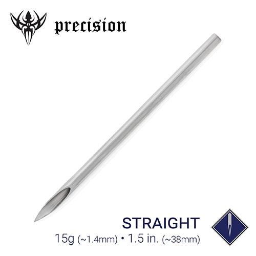 15g Sterilized 1.5" Body Piercing Needles — Box of 100