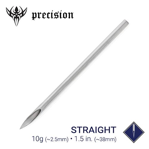 10g Sterilized 1.5" Body Piercing Needles — Box of 50