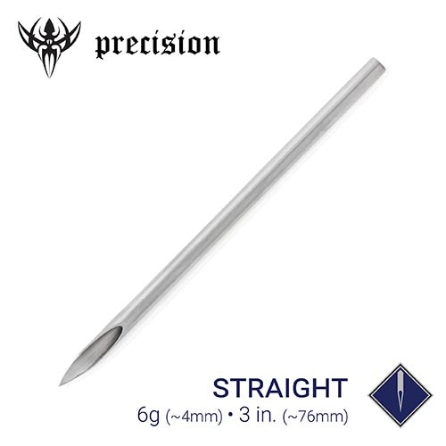 6g Sterilized 3" Body Piercing Needles — Box of 25