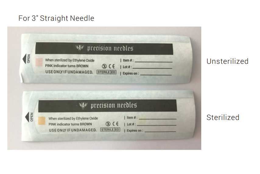 Piercing Precision Needles — Sterilization Pouches for 3in