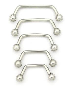 12g 80° Stainless Steel Surface Barbell- Size Options