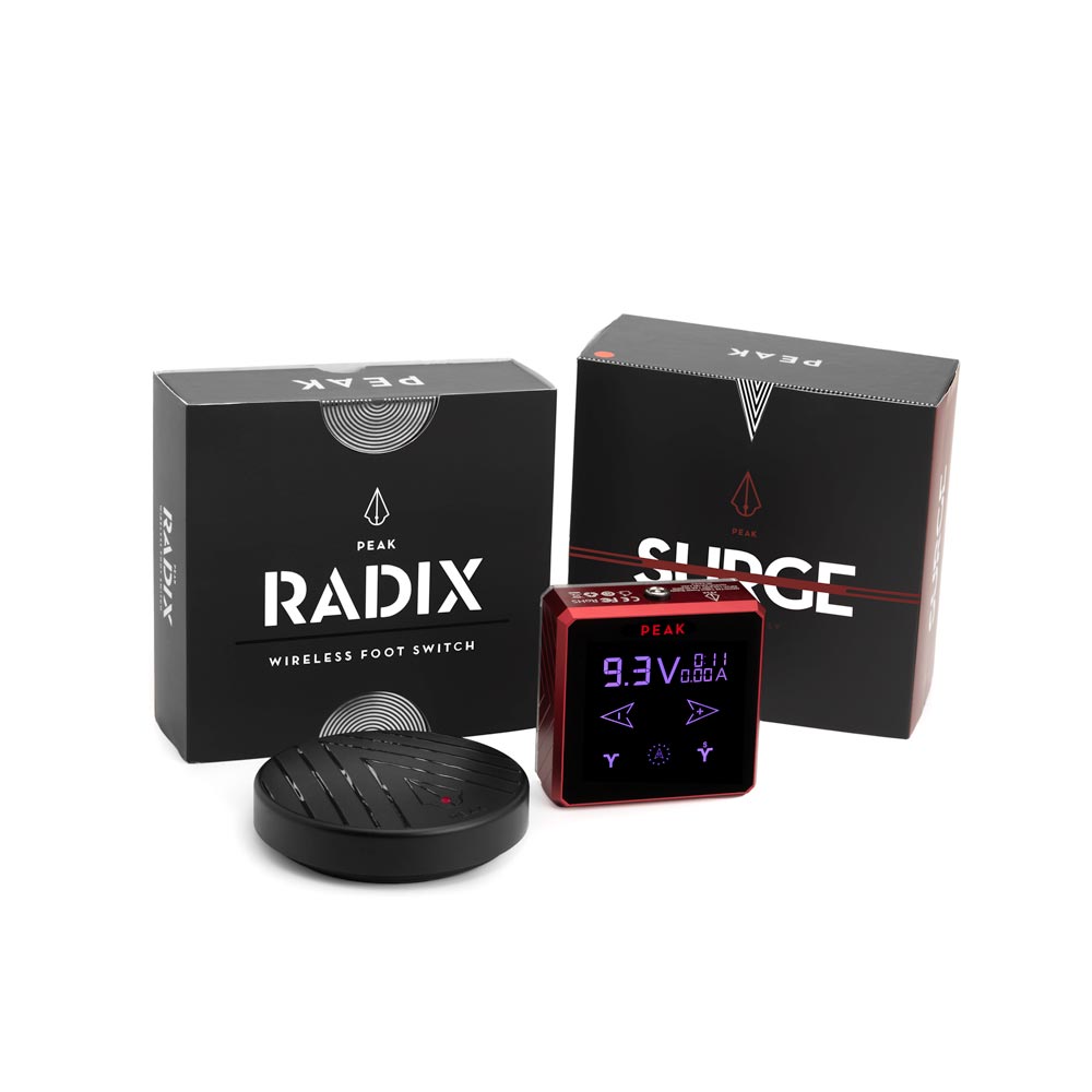 Peak Surge Power Supply + Radix Footswitch Bundle — Pick Color