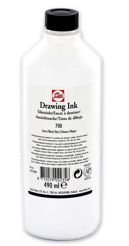 Talens Black Drawing Ink — 490mL Bottle