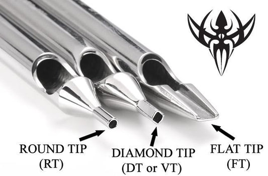 4" Precision Flat Tattoo Tip - Tip Tube Set Up
