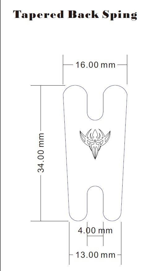 .016"-Thick Tapered Blue Carbon Steel Coil Tattoo Machine Back Spring