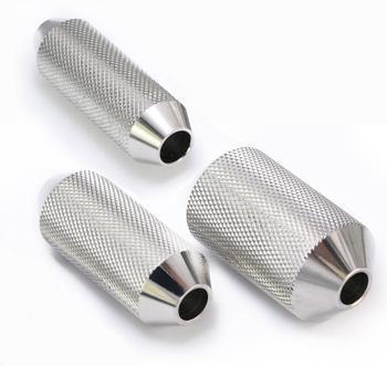 Stainless Steel Tattoo Knurled Angle Grip - 3 Sizes - Tattoo Supplies