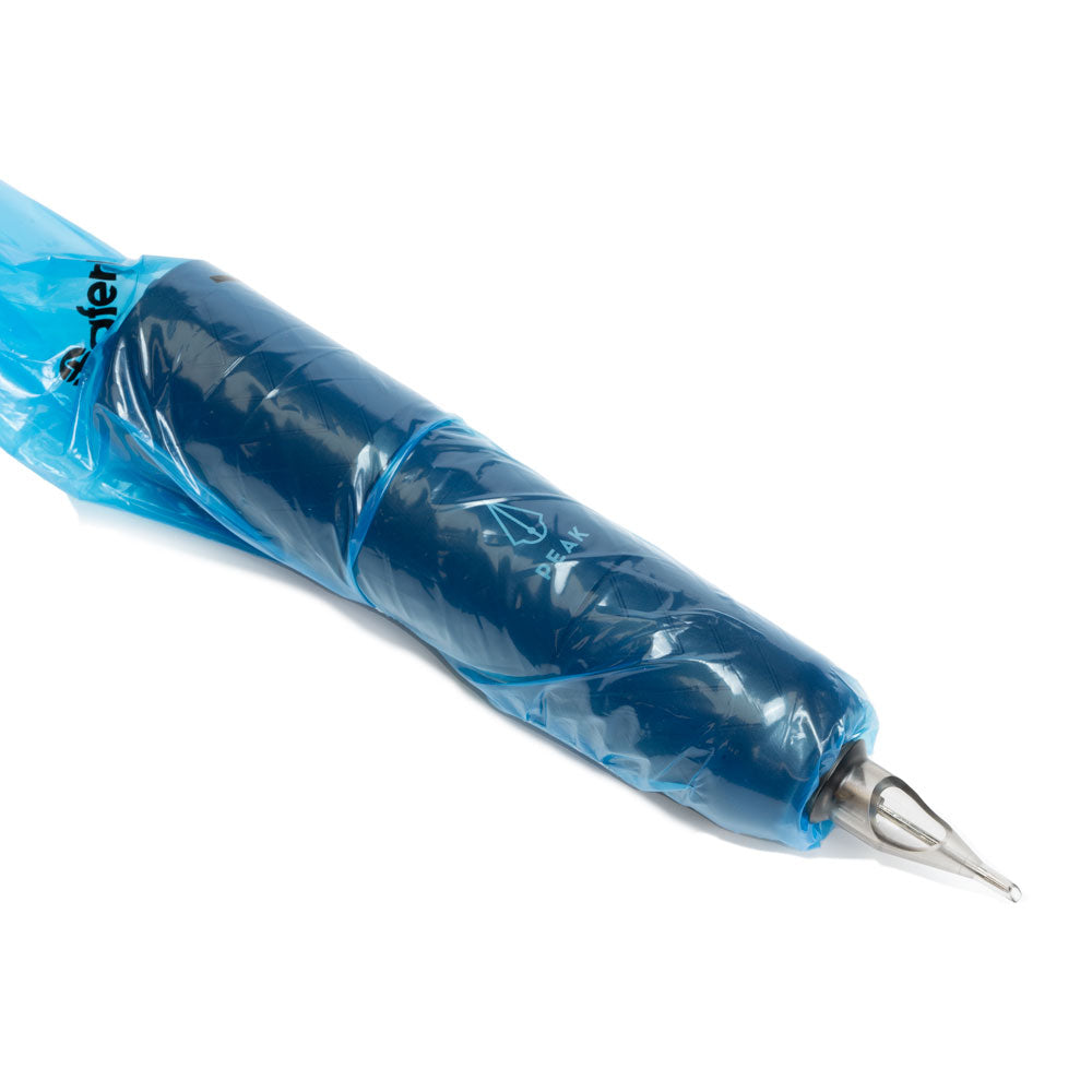 Saferly 32" Clip Cord Sleeves + Machine Bags — Blue — Box of 200 - Painful Pleasures