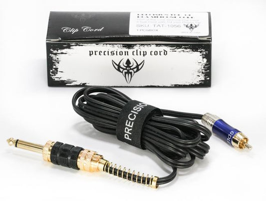 Precision Premium Pro Design Tattoo RCA Cable With Blue Phono Plug